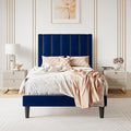 SHA CERLIN Twin Bed Frame/Velvet Upholstered Platform Bed Frame by SHACERLIN
