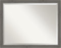 Amanti Art Grey Wall Mirror 25x31 Regis Barnwood Grey Narrow Rectangle Bathroom by AmantiArt