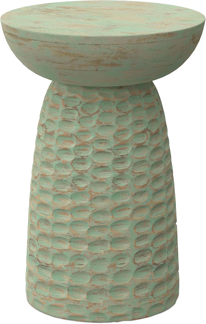 SIMPLIHOME Boyd 13-inch Wide Solid Mango End Table in Green Wash, by SimpliHome