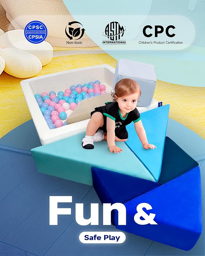 Kids Play Sofa, Tangram Square Puzzles Couch Furniture, Modular Kids Play - Image 6