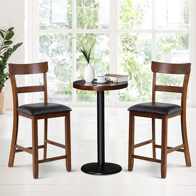 COSTWAY Bar Stools Set of 2, 25.5-Inch Counter Height Chair - Image 2