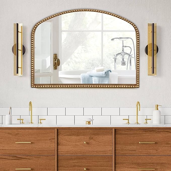 Vanity Mirror for Bedroom, Beaded Frame Decorative Accent Mirrors for Washroom - Image 2