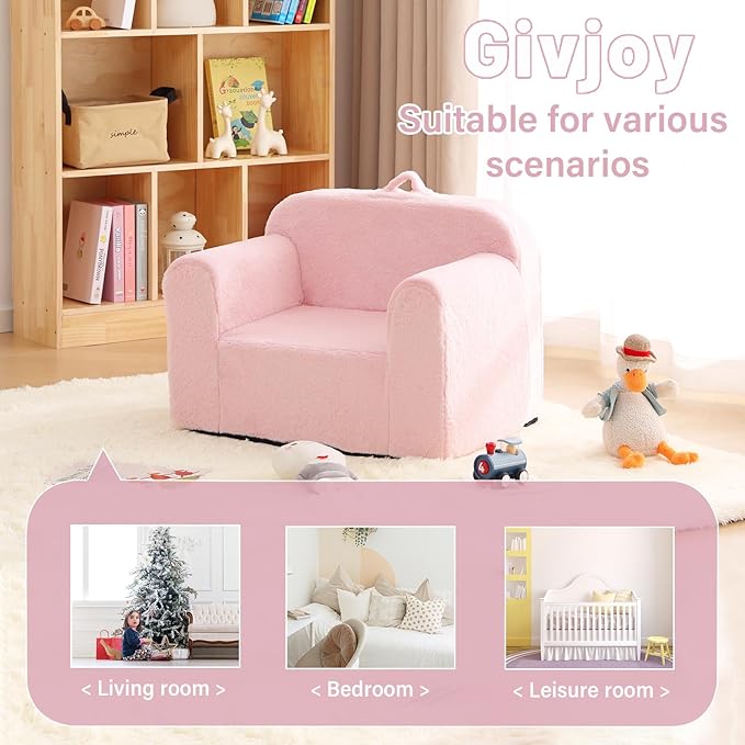 Toddler Chair Plush Kids Couch, Comfy Kids Sofa Toddler Lounger Chair - Image 7