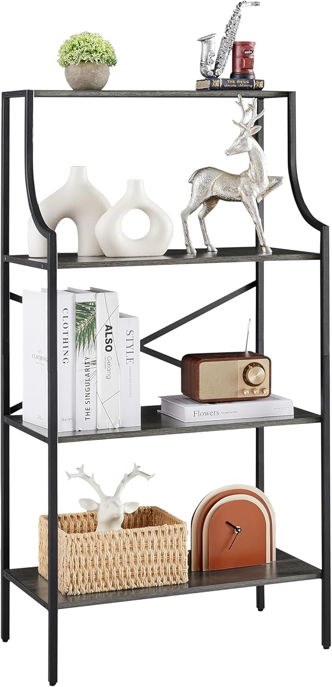 4 Tier Bookshelf, Entryway Standing Shelf Units - Image 7