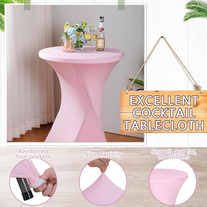 Wenqik 2 Sets 32" High Top Round Folding Cocktail Tables White Bar Height - Image 5