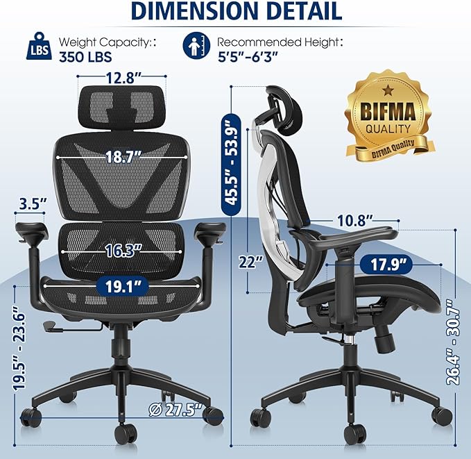 GABRYLLY Ergonomic Office Chair, Big and Tall Mesh Chair - Image 3