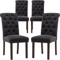 COLAMY Button Tufted Dining Chairs Set of 4, Parsons Upholstered Fabric Dining by COLAMYINC