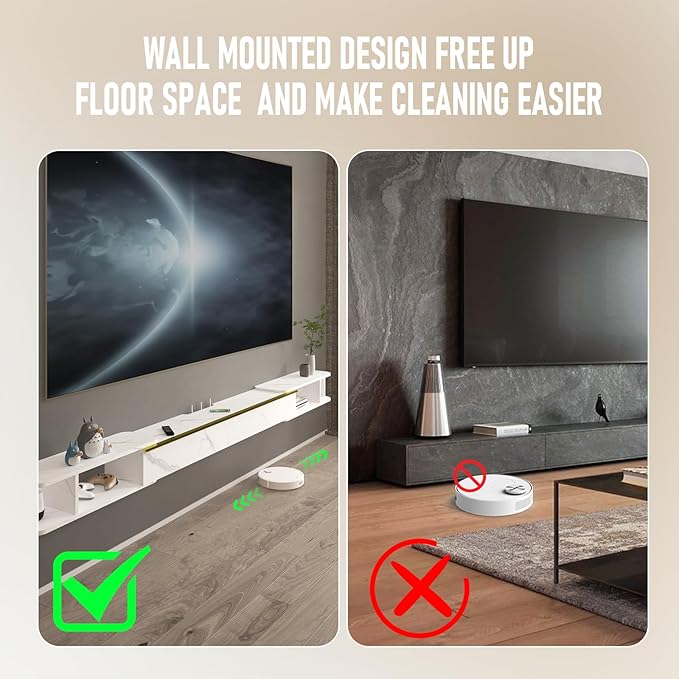 Pmnianhua Retractable Length Floating TV Stand, Minimalist Floating TV Shelf - Image 6