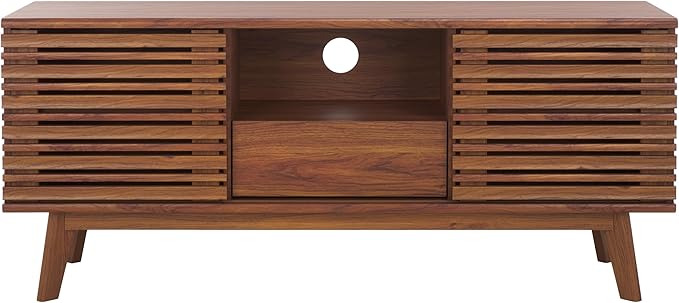 SAFAVIEH ESMA TV Stand for up to 60" Flatscreen – Walnut Brown, Low Sideboard - Image 9