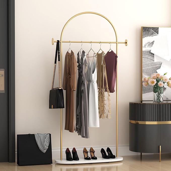 Gold Clothing Rack, Modern Clothes Rack - Image 6