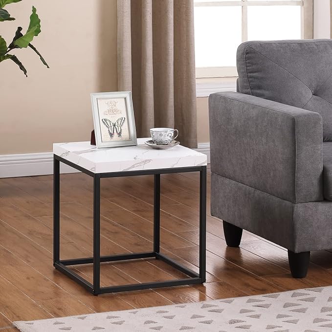 CENSI 18-Inch Marble Accent End Table/Side Table - Image 3