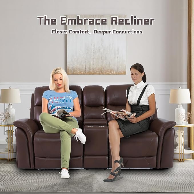 Nicbex PU Leather Power Wall Hugger Chair Double Reclining Sectional Sofa - Image 6