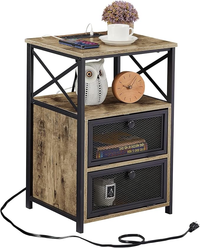 VECELO Dust Grey End Table by VECELO