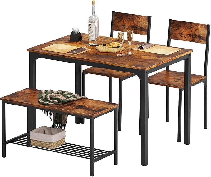 soges 4 Person Dining Table Set, 43.3inch Kitchen Table Set by soges