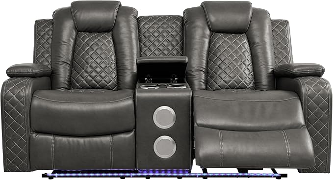 Ball & Cast Power Recliner Sofa Set Leather Reclining Sofa Set Living Room - Image 8