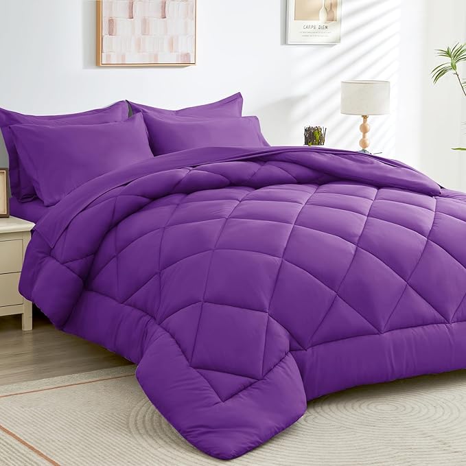 HEVUMYI Purple Full Comforter Set by HEVUMYI