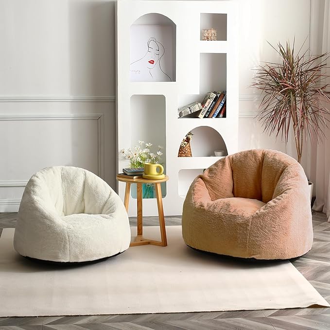 N&V Medium Shell Bean Bag Chair, Adult Size Bean Bag Sack, Foam Filling - Image 6
