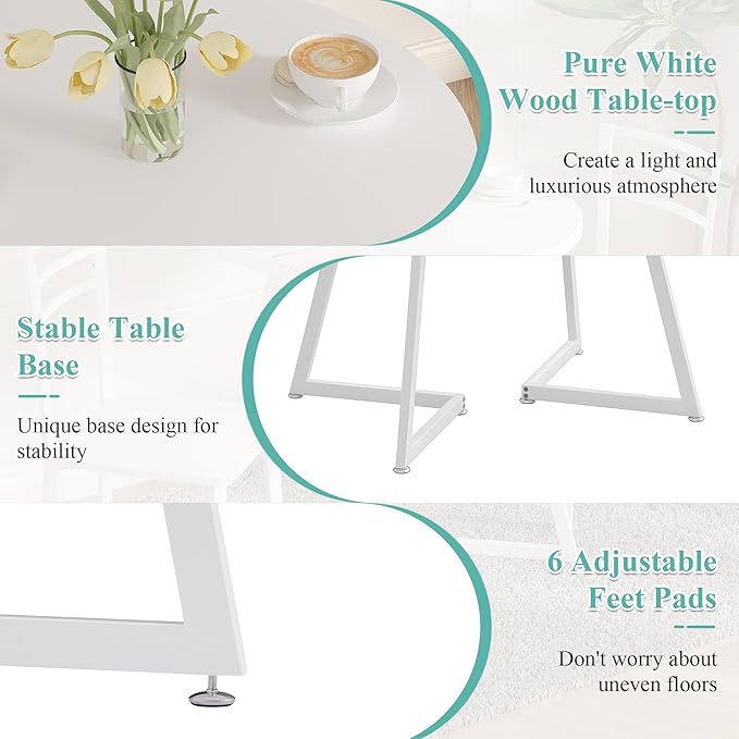 VECELO Small Round Dining Table Set - Image 6