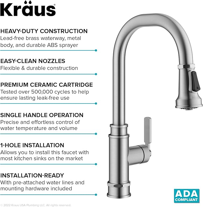 KRAUS Allyn Transitional Industrial Pull-Down Single Handle Kitchen Faucet in - Image 12