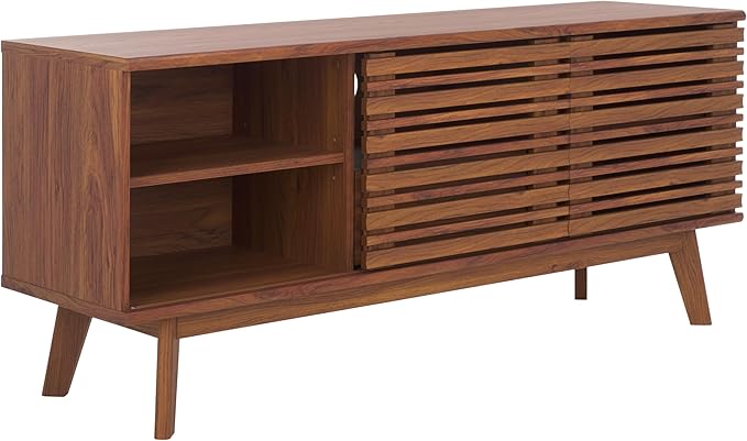 SAFAVIEH ESMA TV Stand for up to 60" Flatscreen – Walnut Brown, Low Sideboard - Image 7
