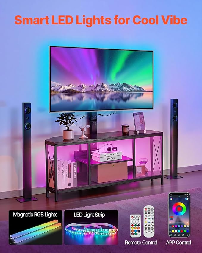 VEVOR 45" TV Stand with Mount for up to 75 in TVs, Entertainment Center with - Image 4