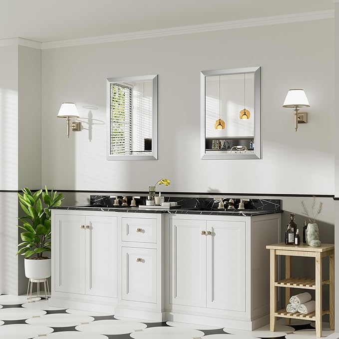 22x30 Inch Silver Bathroom Mirror - Image 4