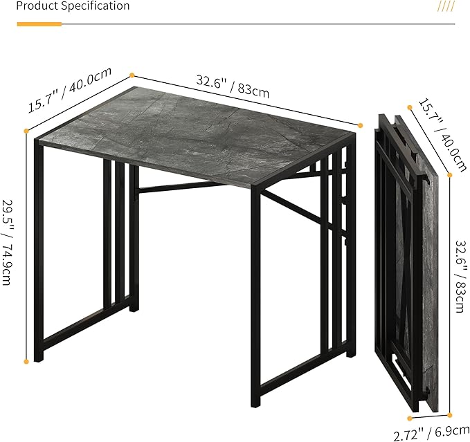 Small Folding Computer Desk 32 inch, Writing Gaming Computer Desk - Image 3
