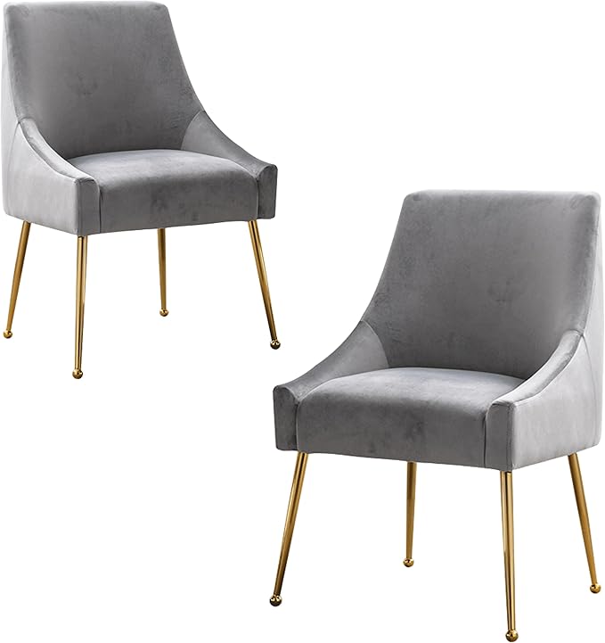 Modern Velvet Dining Chairs Set of 2, Contemporary Upholstered Furniture by HOLILA