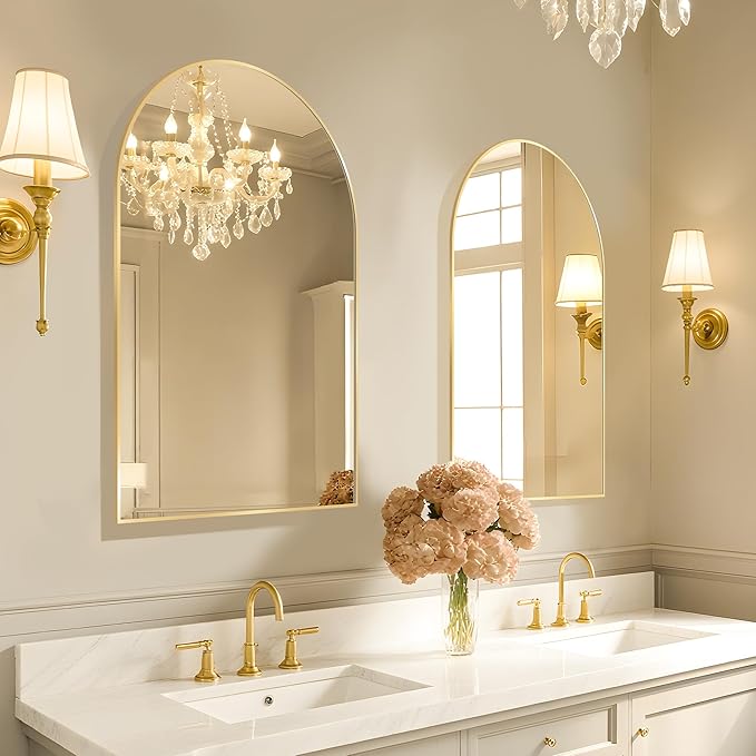 Arched Wall Mirror 20"X30", Modern Farmhouse Mirror Wall Mounted, Curved Arch - Image 2