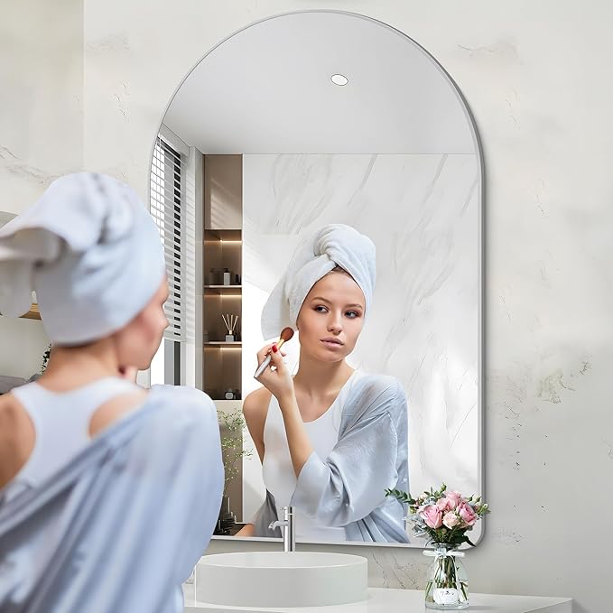Arched Bathroom Mirror, Wall Mounted Mirror, Living Room, Hanging or Leaning - Image 3