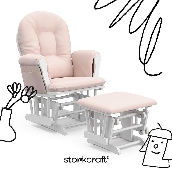 Storkcraft Premium Hoop Glider & Ottoman — GREENGUARD Gold Certified Nursery - Image 4