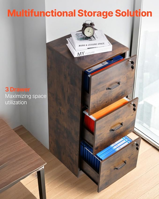 VEVOR 3 Drawer File Cabinet - Image 4