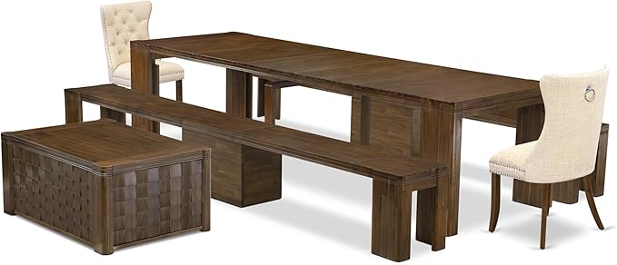 X02DA-2C8-32 6-Pc Dining Table Set includes an Extendable Rectangle Kitchen - Image 2