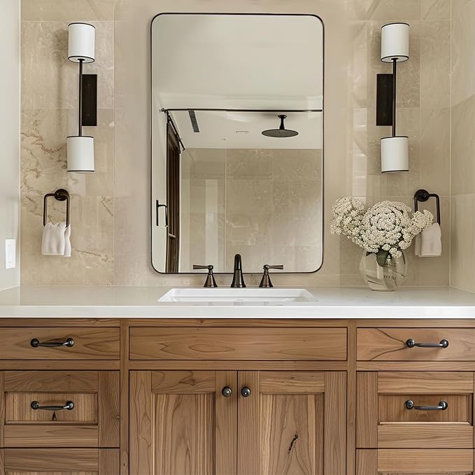ANDY STAR Wall Mirror for Bathroom, 20”x28”Brushed Bronze Bathroom Mirror - Image 2