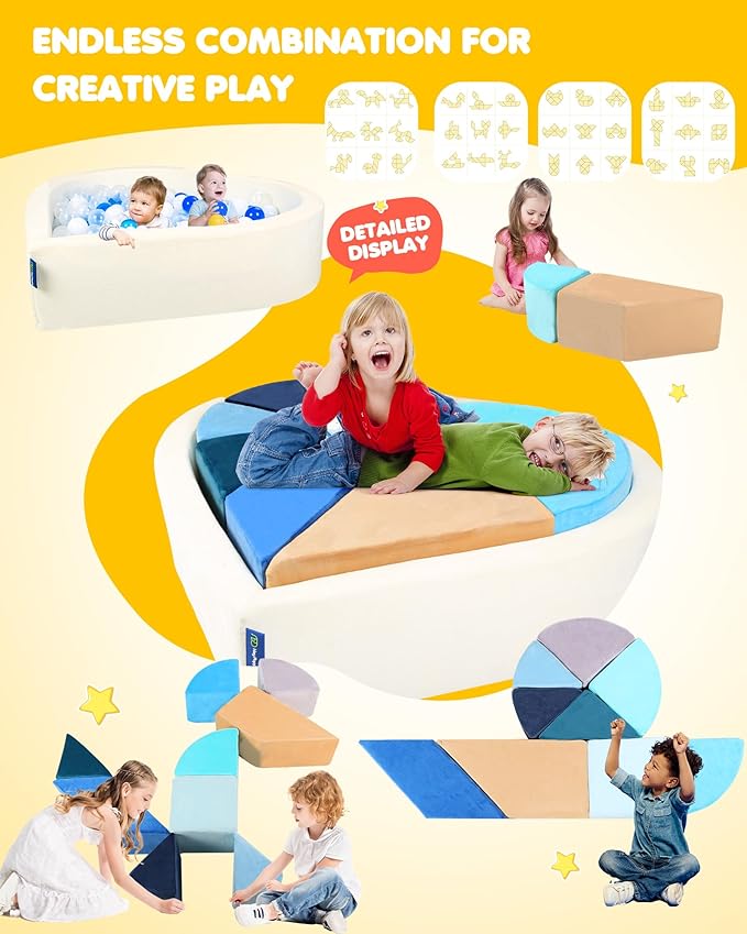 Kids Play Couch, 2-in-1 Heart-Shape Kids Plays Sofa - Image 5