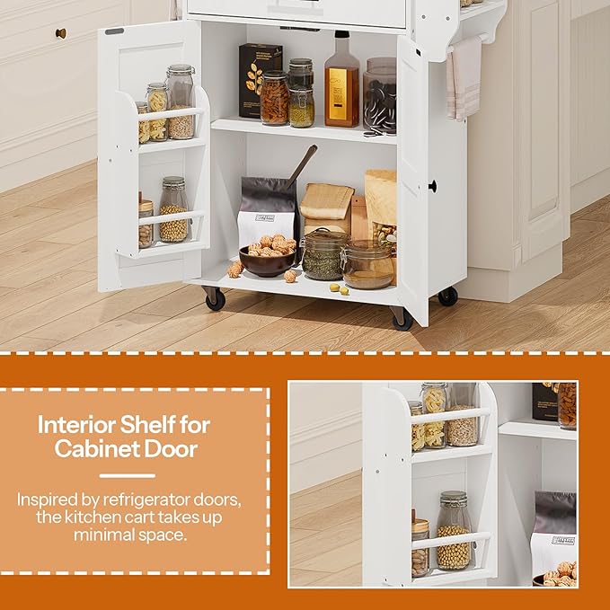 HOOBRO Kitchen Island with Power Outlet, Kitchen Storage Island with Large - Image 5