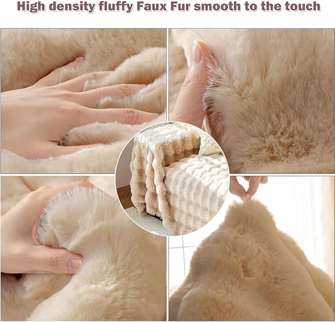 Soft Warm Faux Fur Sofa Cover Thick Shaggy Fuzzy Sectional Couch Cover Plush - Image 5