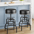 Adjustable Height Swivel Bar Stools Set of 2, 22-29 Inch Industrial Vintage Bar by Raynesys