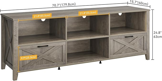 DWVO 70 Inch Farmhouse TV Stand - Image 2