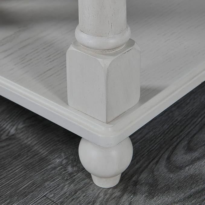 Narrow End Table with Drawer and Open Storage Shelf, Solid Wood Sofa Side Table - Image 8