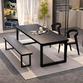Solid Wood Dining Table for 4-6 People, 55 inch Long Farmhouse Kitchen Dining by Unknown