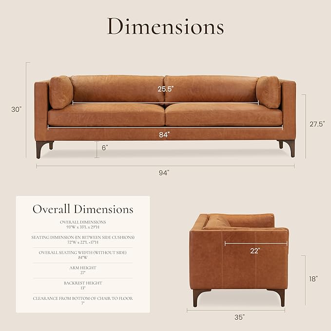Poly & Bark Argan Leather Couch - Image 2