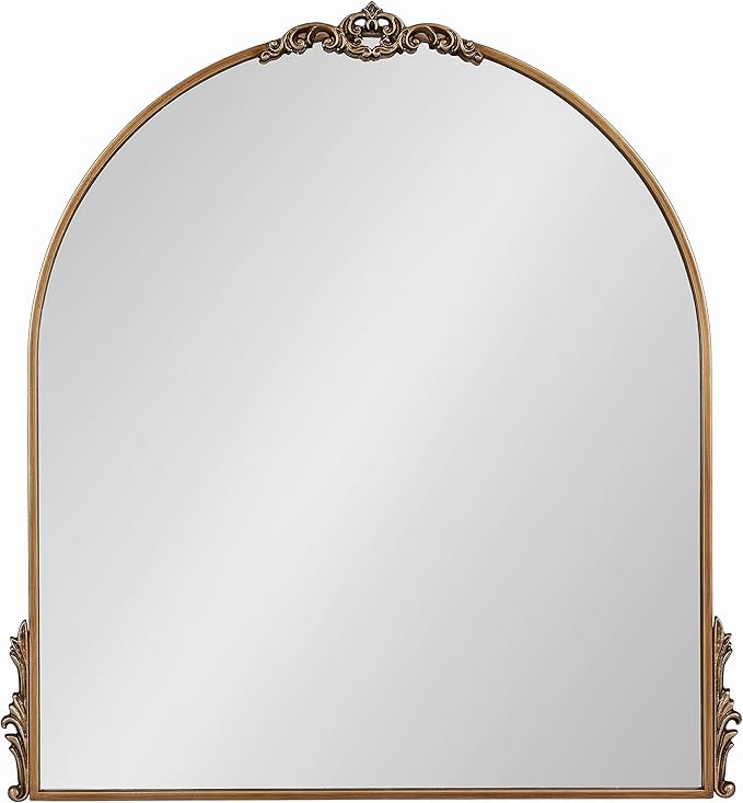 Kate and Laurel Myrcelle Traditional Arched Mirror; 30 x 32; Antique Gold; - Image 8