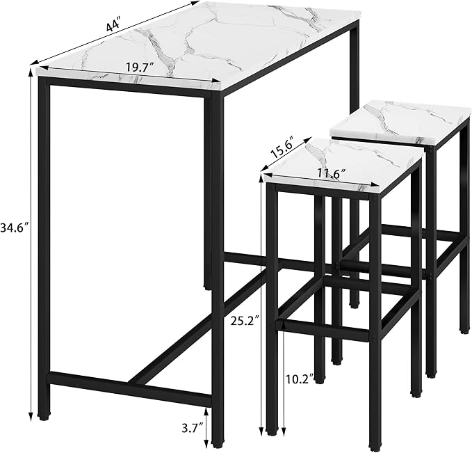 Aklaus Bar Table Set, Counter Height Bar Table - Image 3