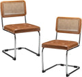 Rattan Dining Chairs Set of 2 Mid Century Modern Kitchen Chairs by ArlunarHome
