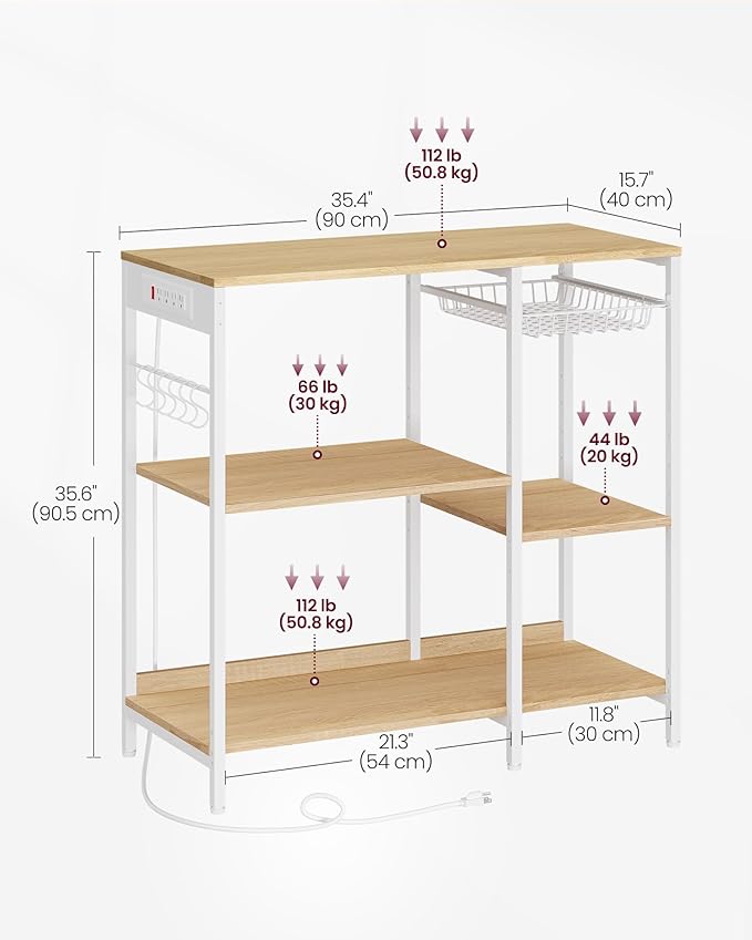 VASAGLE Baker's Rack, Coffee Bar Stand - Image 3