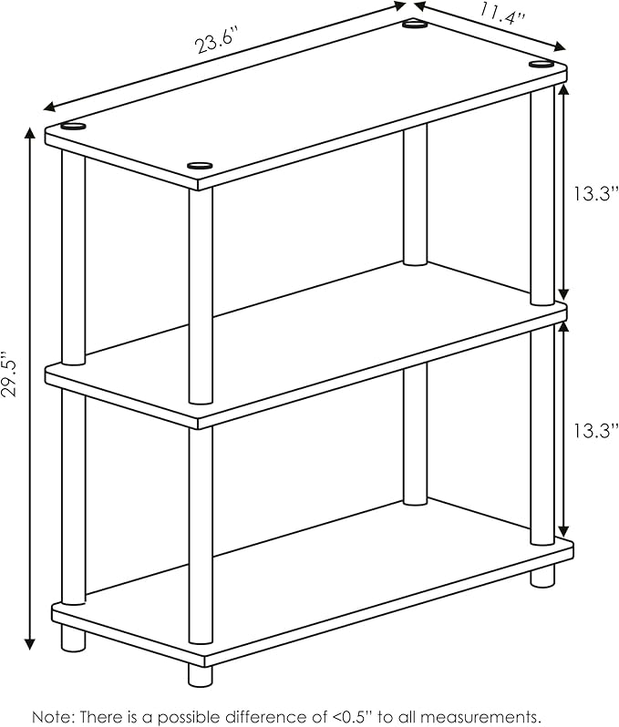 Furinno Turn-N-Tube 3-Tier Compact Multipurpose Shelf Display Rack, Walnut/Brown - Image 3