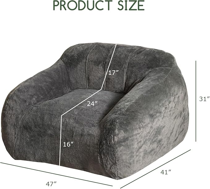 HIGOGOGO Giant Bean Bag Chair for Adults, Big Comfy Sofa Chair for Bedroom - Image 2