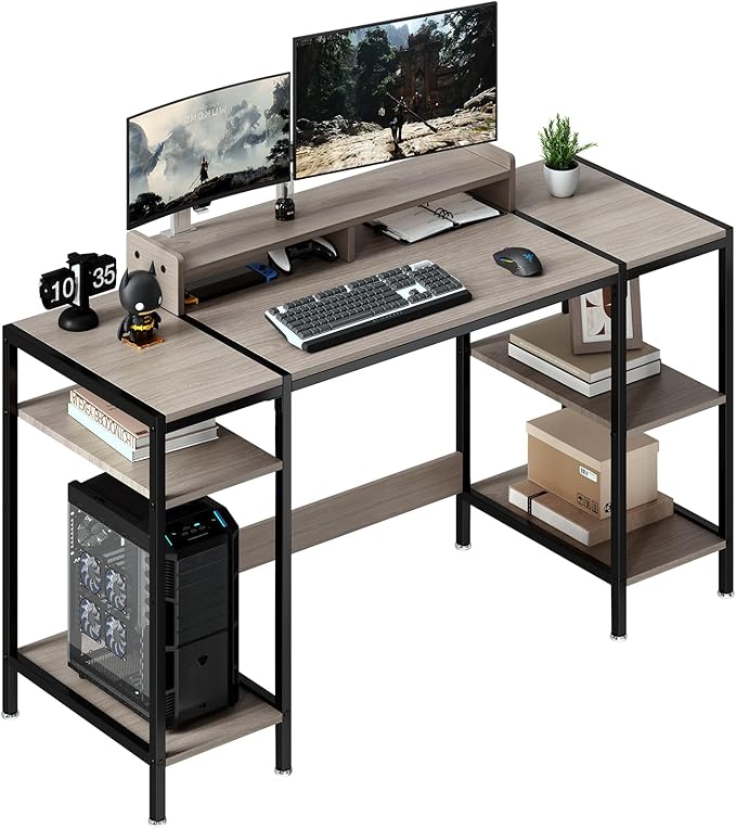 Computer Gaming Desk with Monitor Stand, Home Office Desk Suitable by VivomexisAura