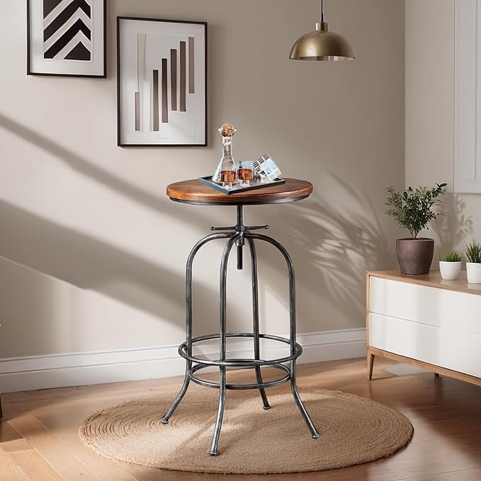 Rustic Bar Table Vintage Bistro Table Industrial Pub Table - Image 6